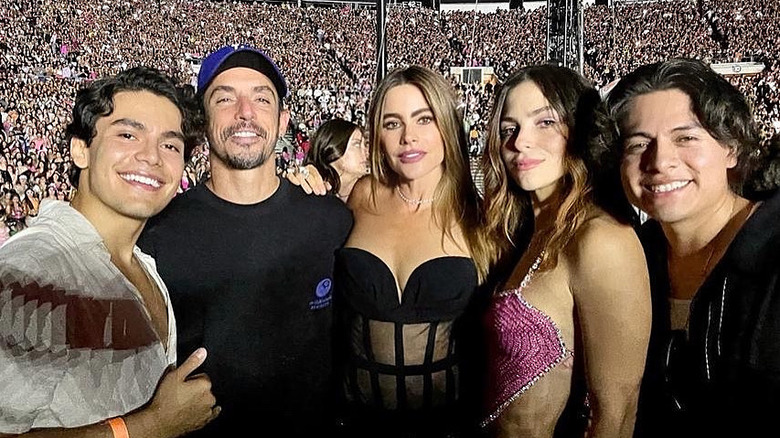 Sofía Vergara with the Griselda crew at a Karol G concert in August 2023