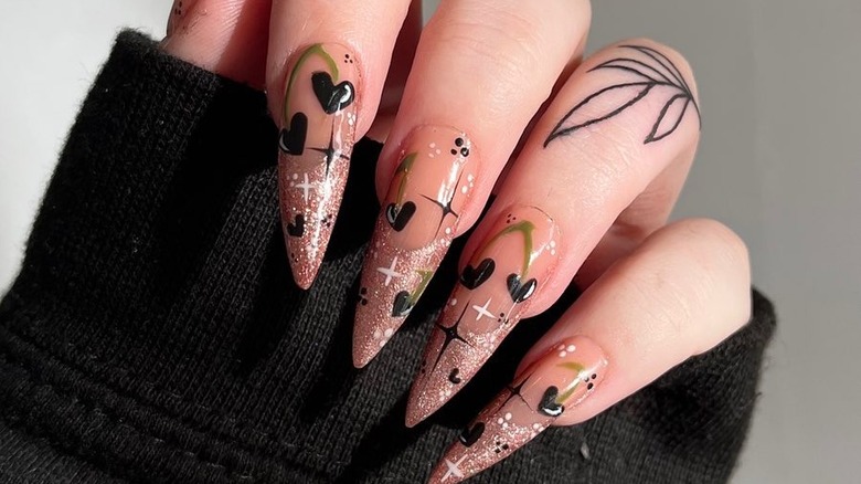 nails with sparkly tips