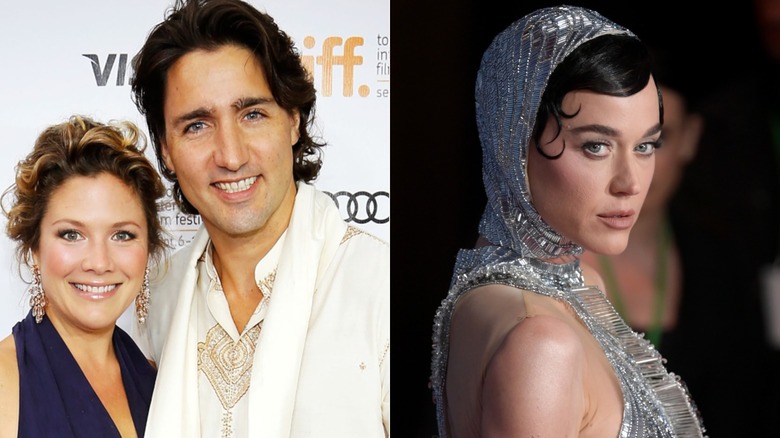 Image of Sophie Grégoire Trudeau and Justin Trudeau next to an image of Katy Perry