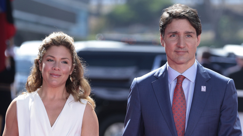 Sophie Grégoire walking with Justin Trudeau