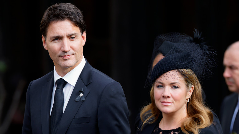 Justin and Sophie Grégoire Trudeau dressed in black smiling