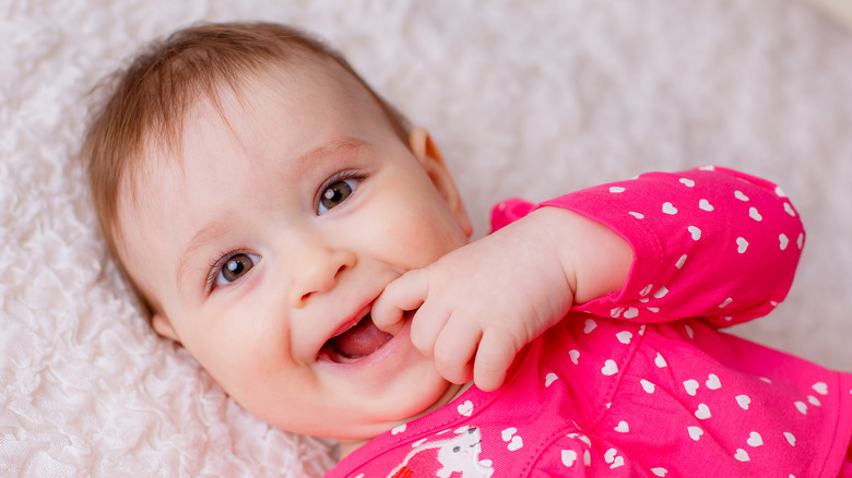 Baby girl laughing