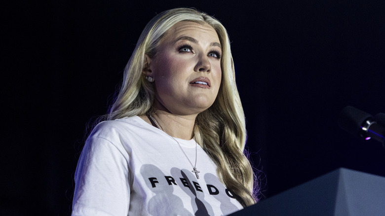 Erika Kirk looking up