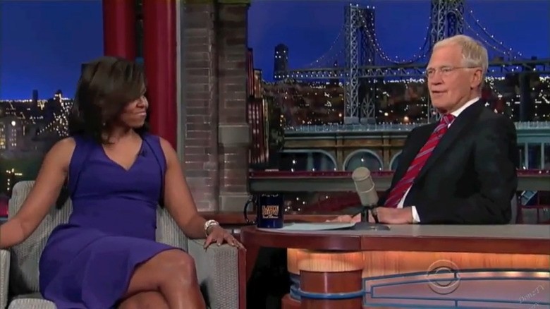 Michelle Obama sat down for an interview on "The Late Show With David Letterman" (2015)