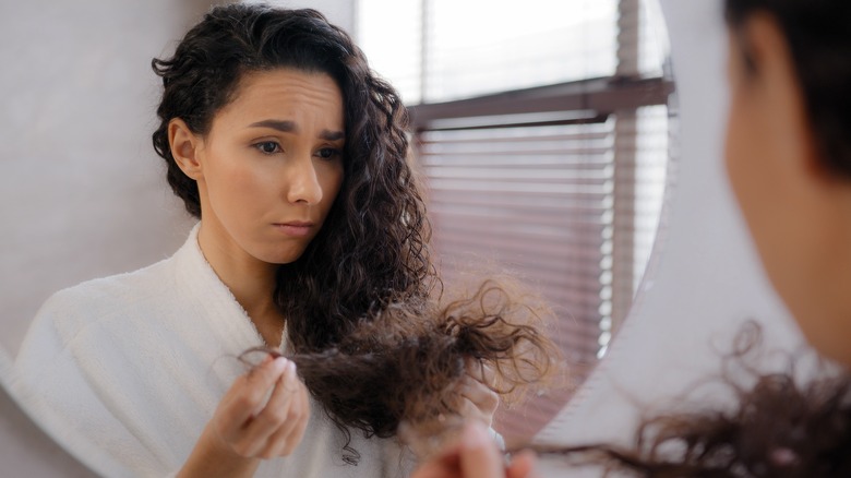 woman with hair falling out