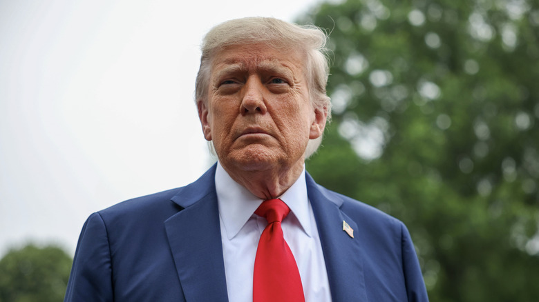 Donald Trump outside the White House