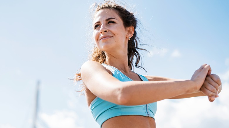 Woman stretching