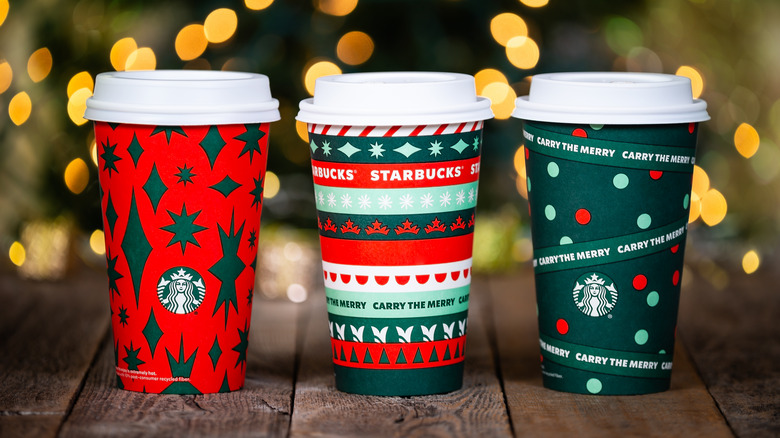 Three holiday Starbucks drinks