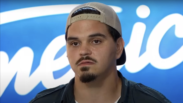 "American Idol" contestant Doug Kiker looking stern