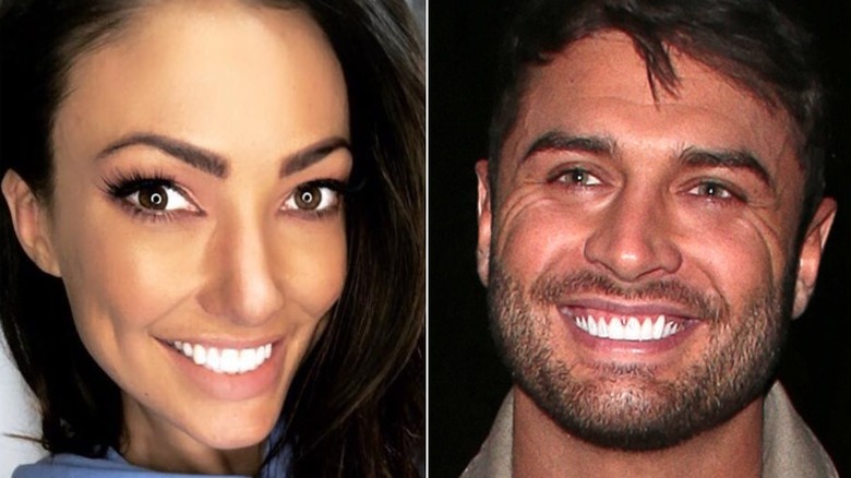 Split image of Sophie Gradon and Mike Thalassitis closeup smiling