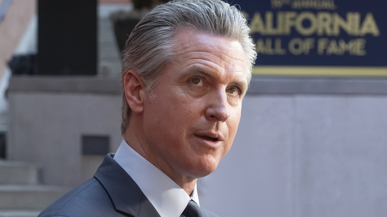 Gavin Newsom looking apprehensive