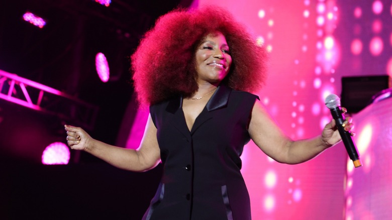 Stephanie Mills performs on stage in 2021