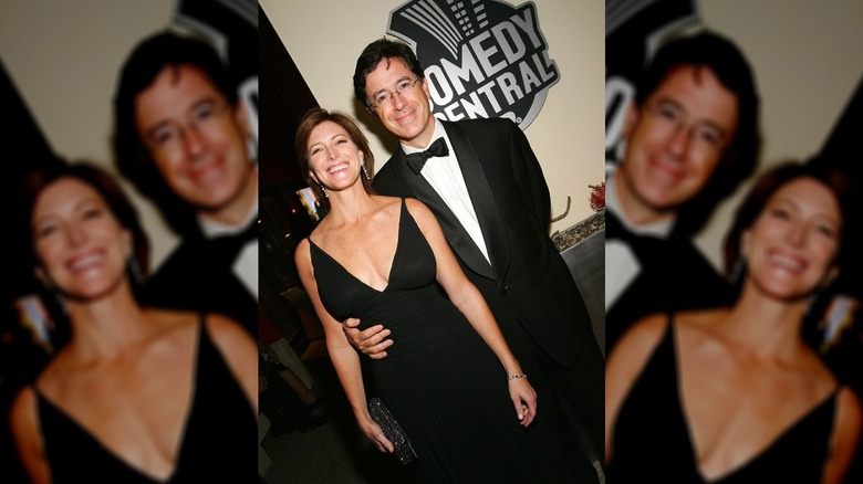 Stephen Colbert and his wife Evelyn McGee-Colbert attend the Comedy Central Emmy after party