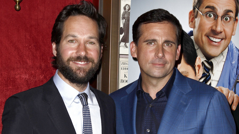 Paul Rudd and Steve Carell attend the "Dinner For Schmucks" premiere at the Ziegfeld Theatre on July 19, 2010 in New York City.