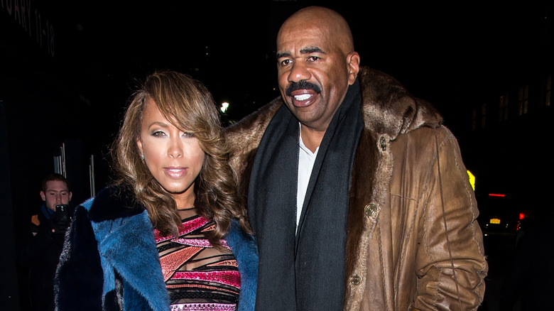 Marjorie and Steve Harvey posing together