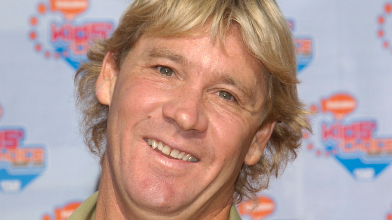 Steve Irwin smiles at an event