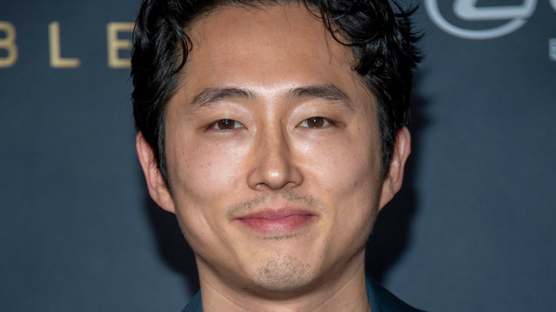 Steven Yeun on the red carpet