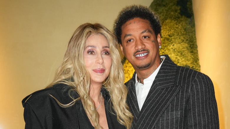 Cher posing with her boyfriend Alexander Edwards