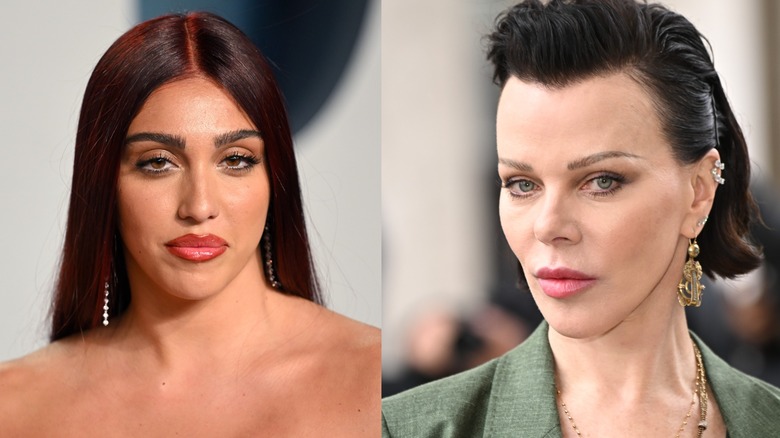 Split image of Lourdes Leon at the Vanity Fair Oscar party and Debi Mazar at a Gabriela Hearst fashion show