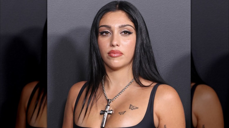 Lourdes Leon posing at an event for Thierry Mugler