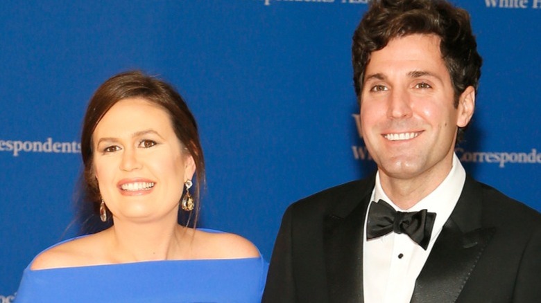 Sarah Huckabee Sanders and Bryan Sanders attend the 2018 White House Correspondent's Dinner in Washington, DC