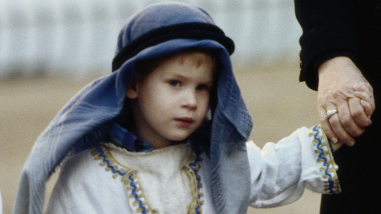 Prince Harry walking in shepherd costume