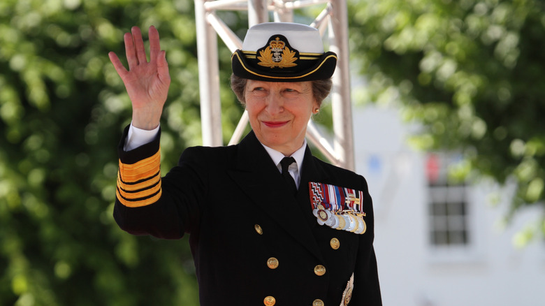 Princess Anne waving