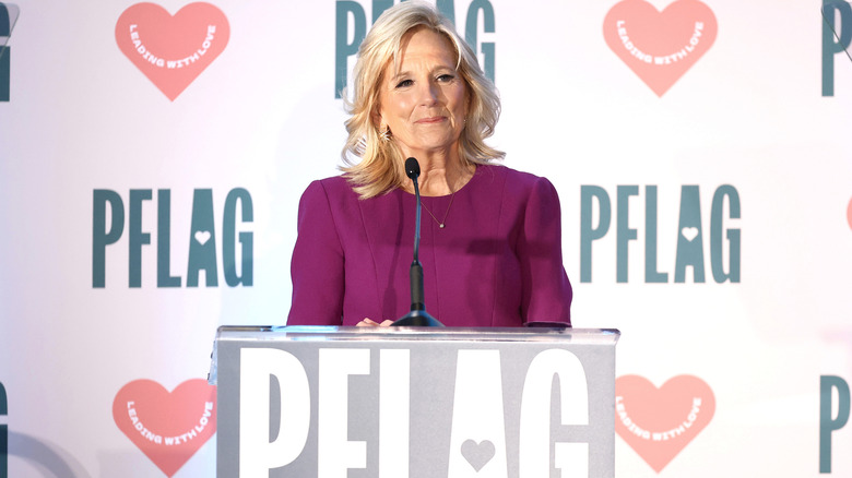 Jill Biden talking at an event