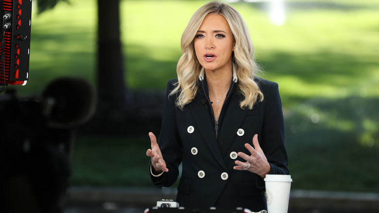 Kayleigh McEnany speaking to the cameras