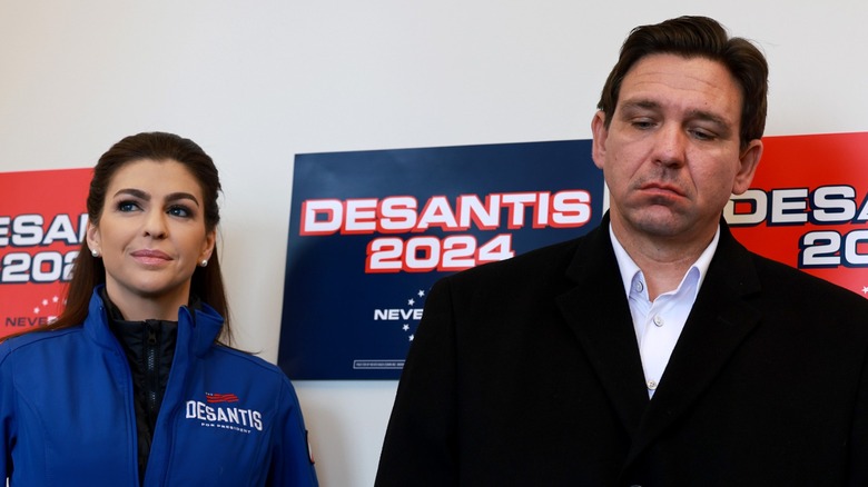 Casey DeSantis and Ron DeSantis on the campaign trail in Atlantic, IA (2024)