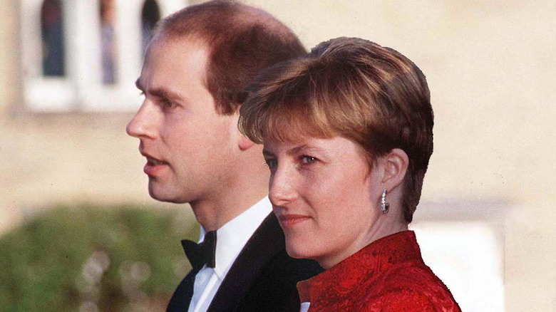 Side profile of a young prince Edward and Sophie, Duchess of Edinburgh