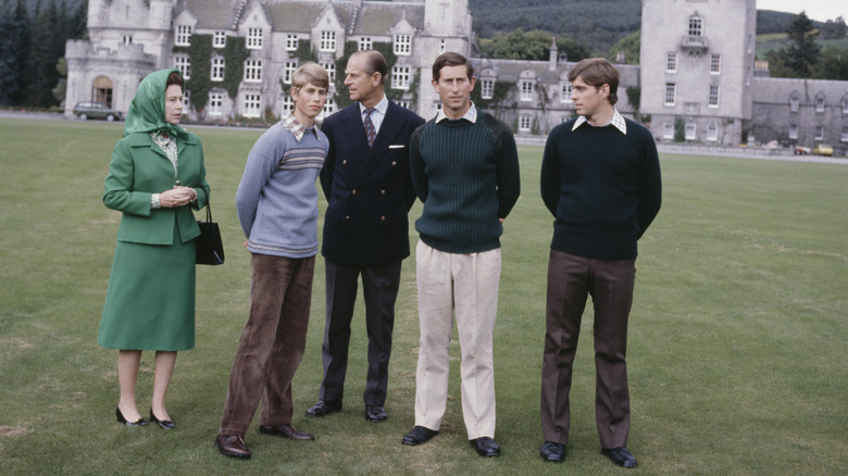 A teenage Prince Edward and his family at Balmoral Castle