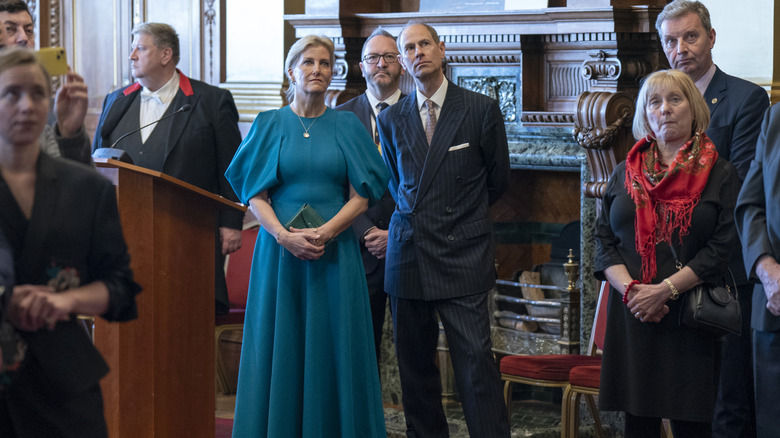Prince Edward and Sophie, Duchess of Edinburgh, inside Edinburgh's City Chambers