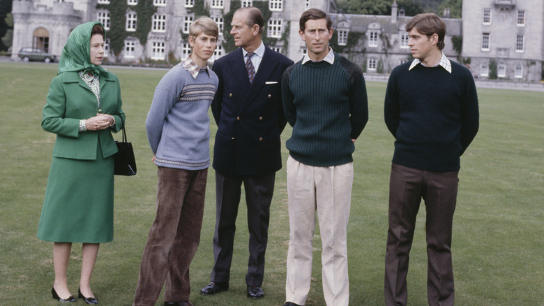 A teenage Prince Edward and his family at Balmoral Castle