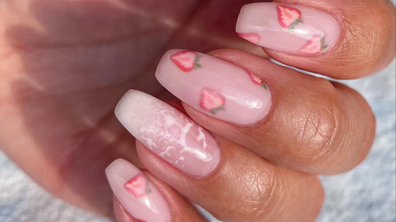 strawberry milk nails