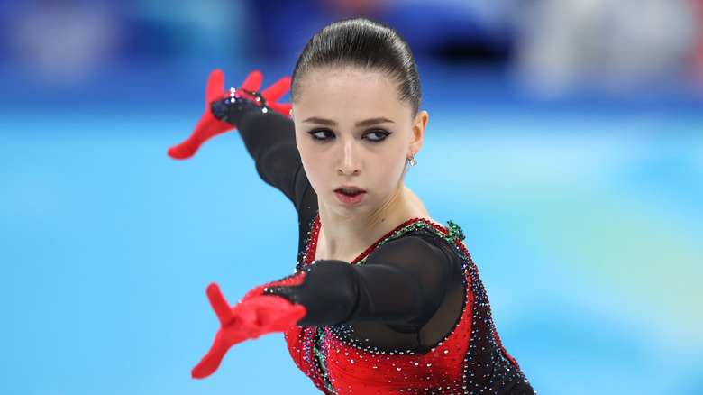 Kamila Valieva skating at the Olympics