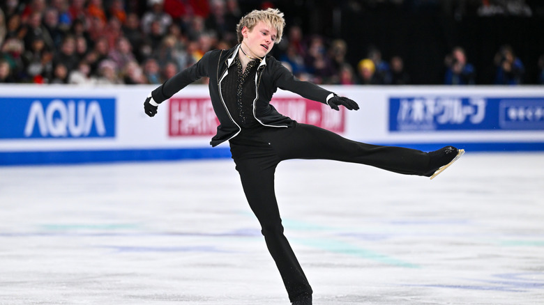 Ilia Malinin skating during an event