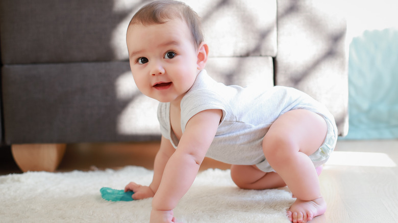 baby boy crawling
