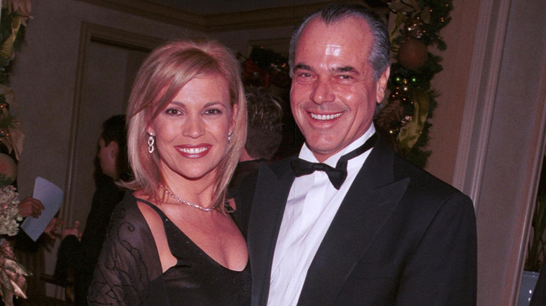 Vanna White in black with George Santo Pietro in a tuxedo