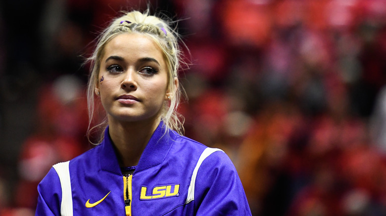 Olivia Dunne looking off to the side