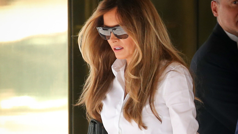 Melania Trump wearing sunglasses 2024