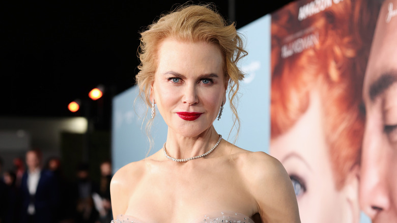 Nicole Kidman wearing red lipstick