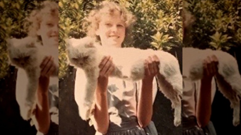 Nicole Kidman holding a cat