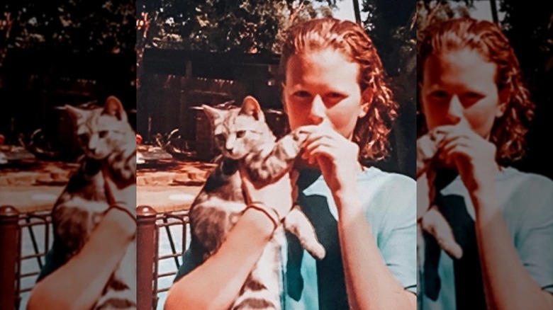 Nicole Kidman holding a cat