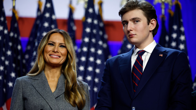 Melania and Barron Trump on election night 2024