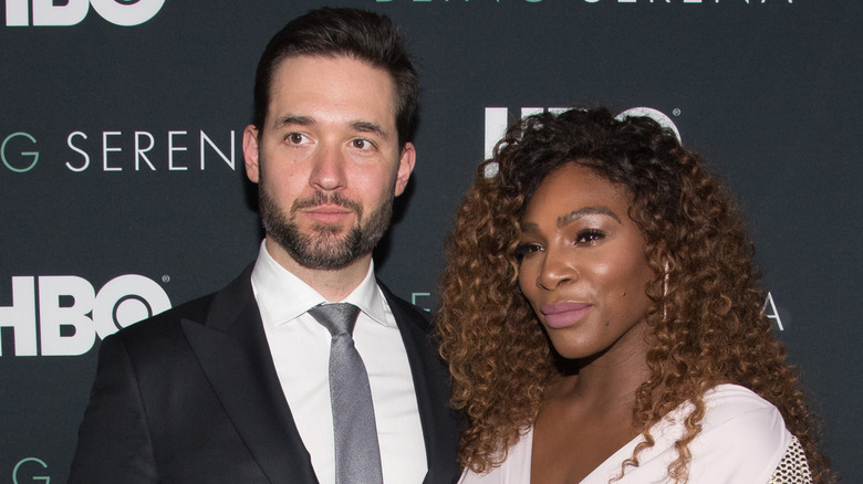Serena Williams and Alexis Ohanian posing