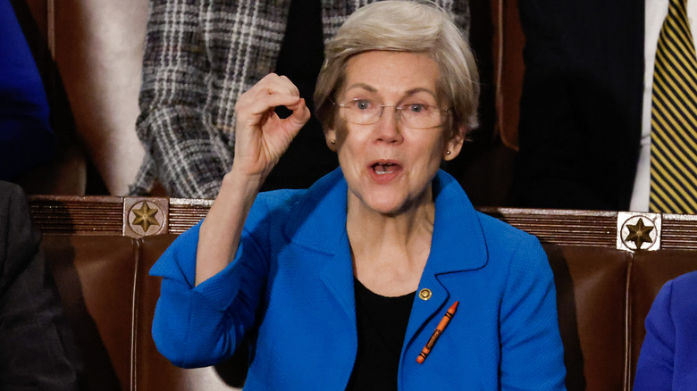 Elizabeth Warren crayon lapel pin
