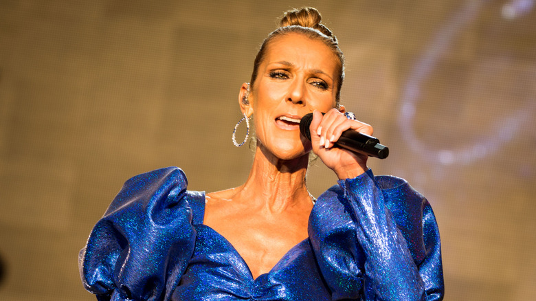 Céline Dion performing at Hyde Park in 2019.