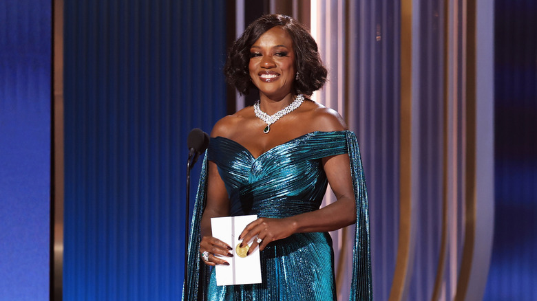 Viola Davis smiling and presenting at the 2026 Actor Awards