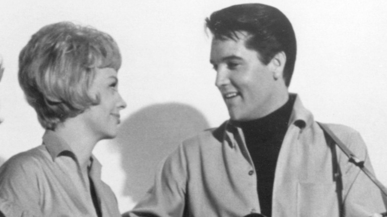 Sue Ane Langdon face-to-face with Elvis Presley.